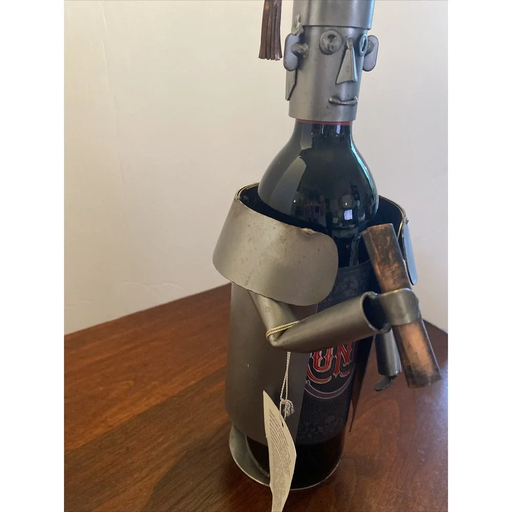 H & K  Steel Sculpture Wine Bottle Holder ,‎ Graduate, Man Cave